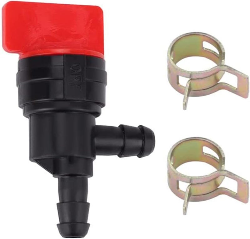 Bopurtotly 698181 494539 697944 1/4" 90 Degree Fuel Shut Off Valve with clamp Compatible with Briggs & Stratton Tecumseh Mower Generator - Image 1